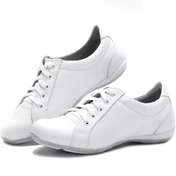Tênis Feminino Com Cadarço Para Enfermagem 227/01 Branco