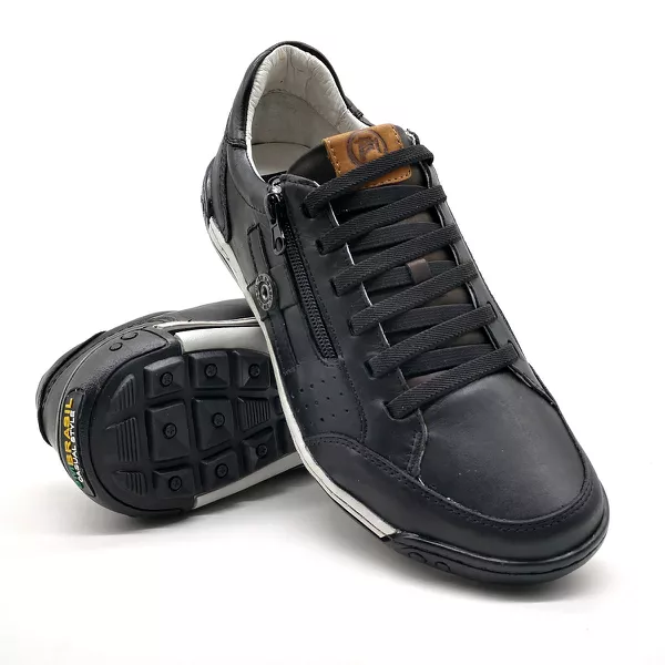 Sapato Masculino Casual Zíper e Elástico Palmilha Ortopédica 148/02 Preto