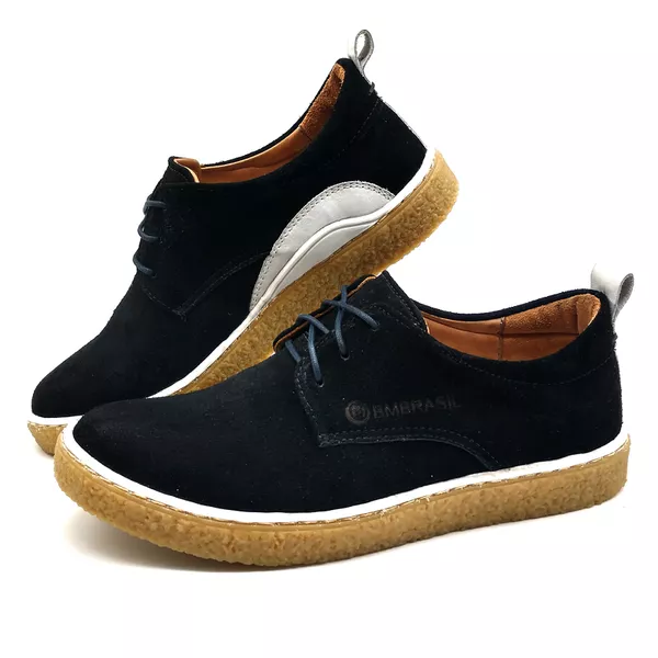 Sapato Masculino Cano e Gáspea De Camurça Bmbrasil 890/03 Preto