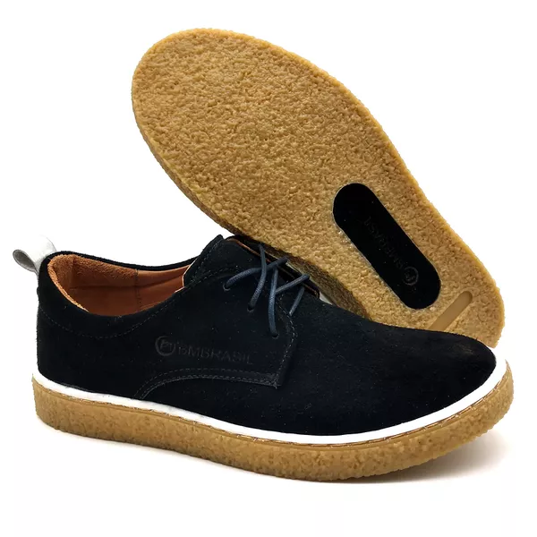 Sapato Masculino Cano e Gáspea De Camurça Bmbrasil 890/03 Preto