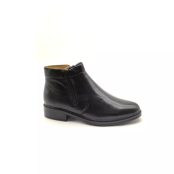 Botina Masculina Preta Couro Pelica Zíper 577