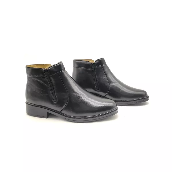Botina Masculina Preta Couro Pelica Zíper 577