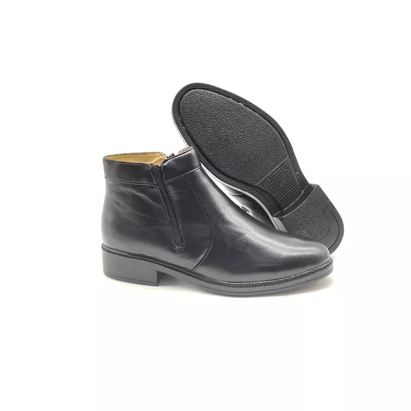 Botina Masculina Preta Couro Pelica Zíper 577