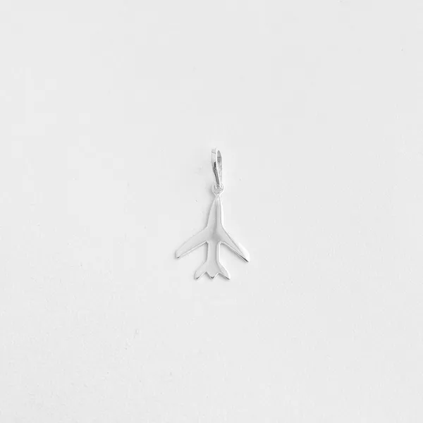 Pingente avião prata 925 