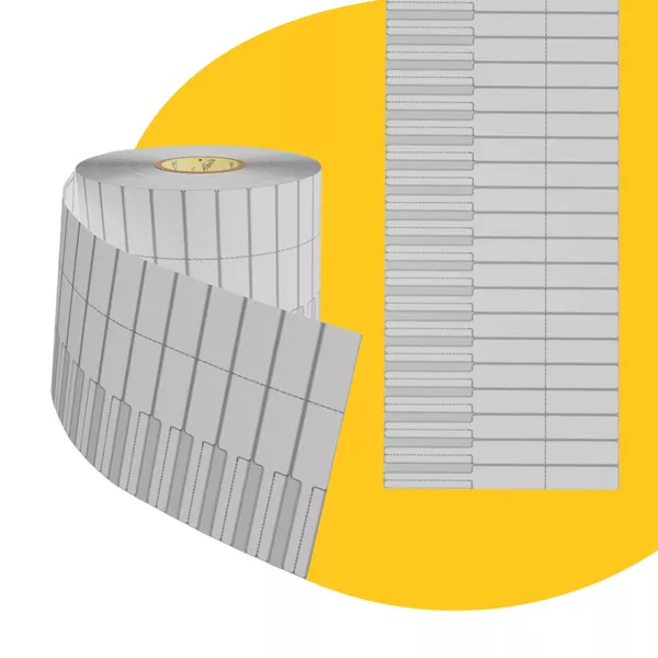 Etiqueta Serrilha DobrÁvel - 93x10 - Bopp Brilho - 1 Carreira - Rabicho Direita Branco Pack 12 Rolos g