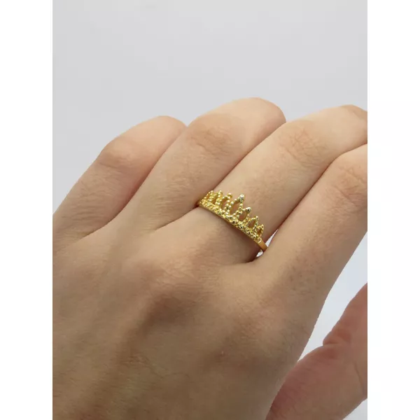 Anel Coroa com Sete Pontas 1,5mm - BRIDA FOLHEADOS