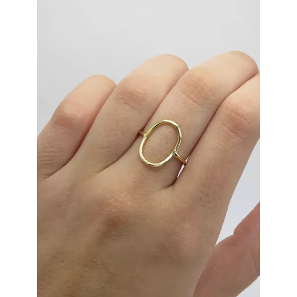Anel Oval Vazado 1mm - BRIDA FOLHEADOS