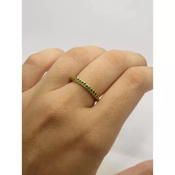 Anel Zircônia Verde 2mm - BRIDA FOLHEADOS