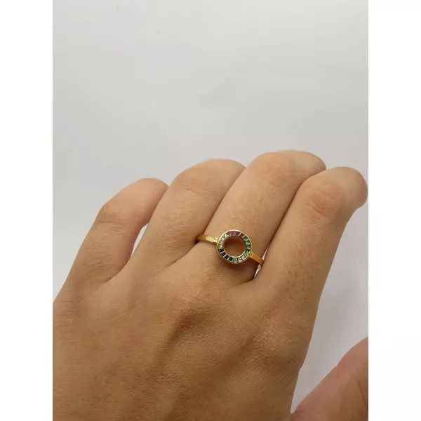 Anel com Zircônias Redondo 2mm - BRIDA FOLHEADOS