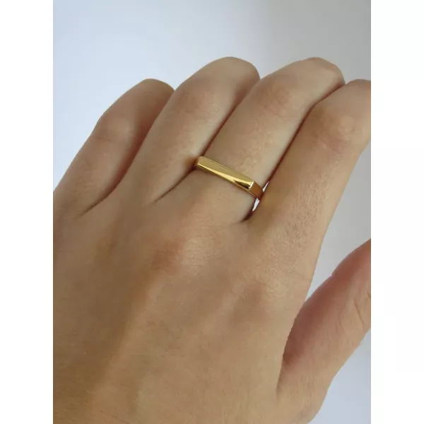 Anel Sinete Retangular 2mm - BRIDA FOLHEADOS
