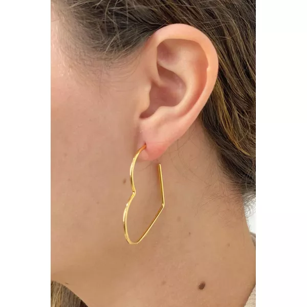 Brinco Argola de Coração - BRIDA FOLHEADOS