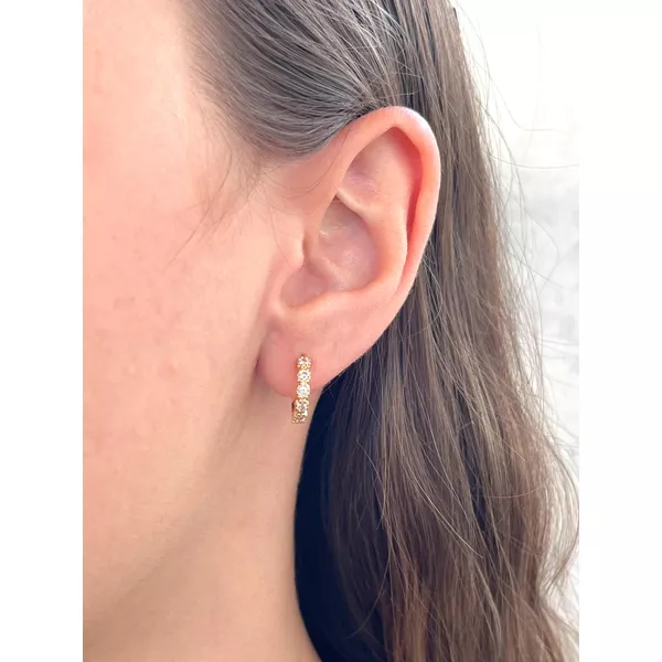 Brinco Argola 2 em 1 com Zircônia - BRIDA FOLHEADOS