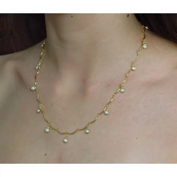 Colar de Pérolas 45cm - BRIDA FOLHEADOS
