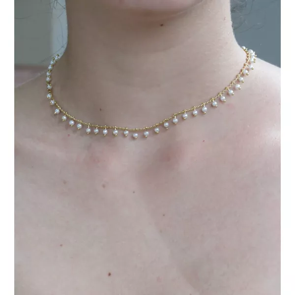 Colar de Pérolas 35+5cm - BRIDA FOLHEADOS