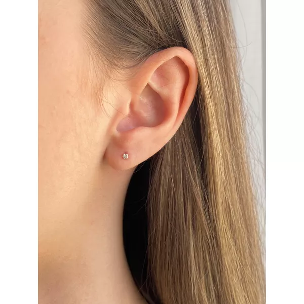 Brinco Redondo com Zircônia 2,5mm Fechad... - BRIDA FOLHEADOS