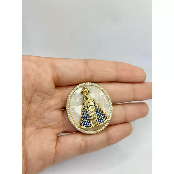 Pingente Nossa Senhora Zircônia - BRIDA FOLHEADOS