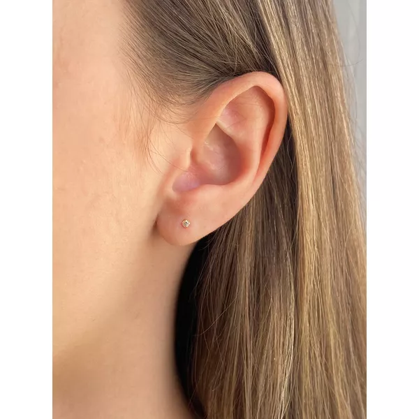 Brinco Redondo com Zircônia 2mm Fechado - BRIDA FOLHEADOS
