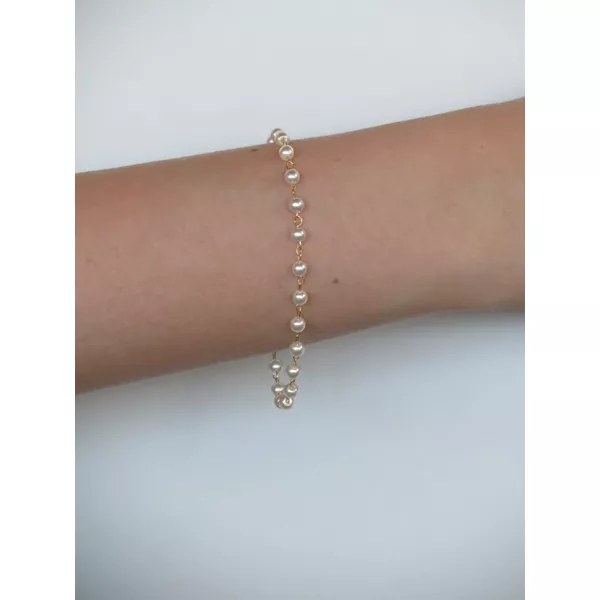 Pulseira Pérola 18cm - BRIDA FOLHEADOS
