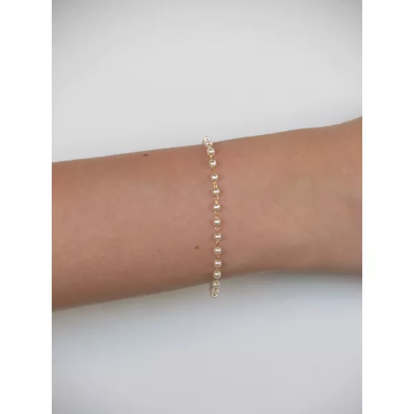 Pulseira Pérola 18cm - BRIDA FOLHEADOS