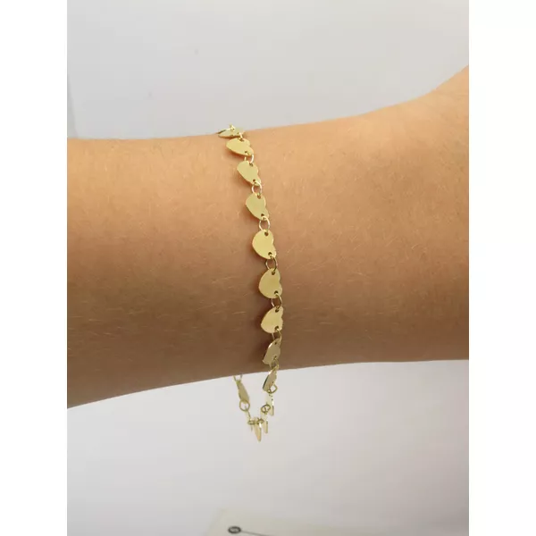 Pulseira Feminina Coração 18cm - BRIDA FOLHEADOS