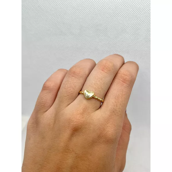 Anel Bolinha com Coração 2mm - BRIDA FOLHEADOS