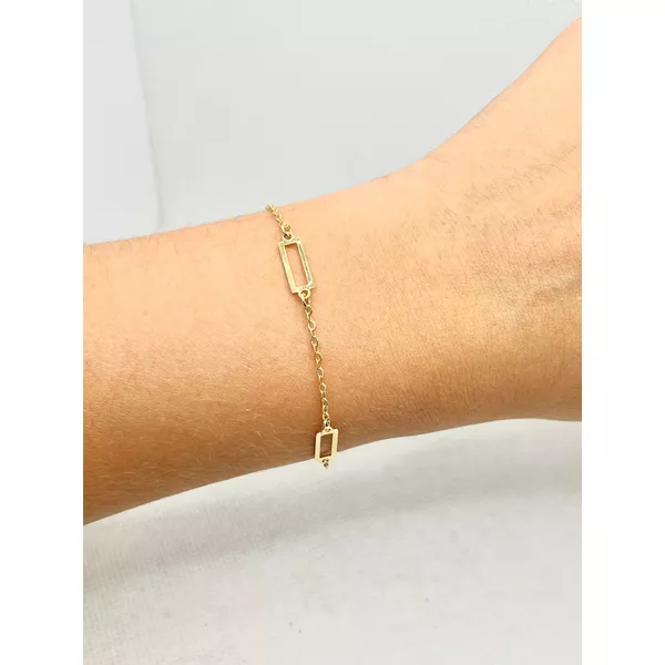 Pulseira Pingentes Retangulares 17+5cm - BRIDA FOLHEADOS