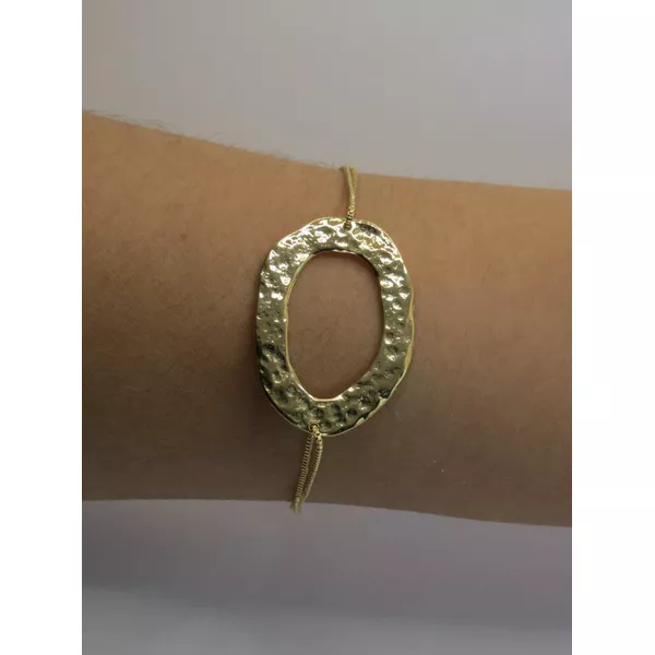 Pulseira Pingente Martelado 18+5cm - BRIDA FOLHEADOS