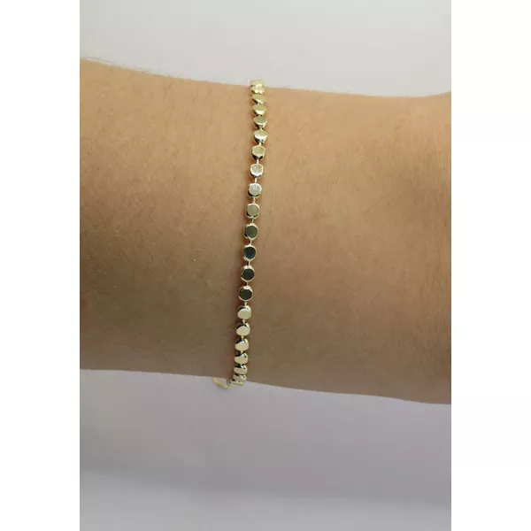 Pulseira Bolinhas Achatadas 15+5cm