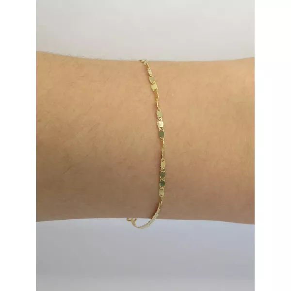 Pulseira Piastrine Fina 19cm - BRIDA FOLHEADOS