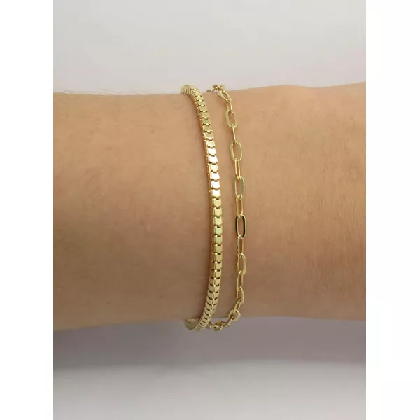 Pulseira 2x1 17+5cm - BRIDA FOLHEADOS