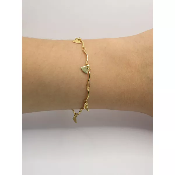 Pulseira Feminina Triângulos 17cm + Exte... - BRIDA FOLHEADOS