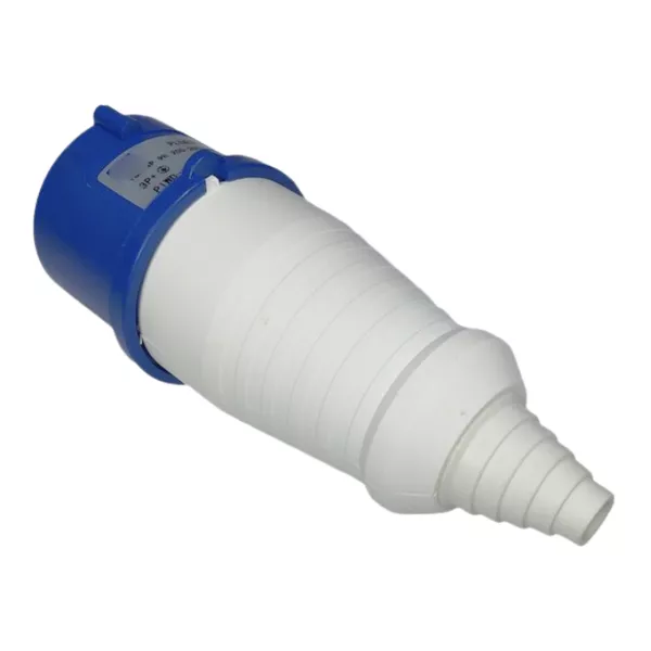 Plugue de Tomada Industrial 3P+T 32A 220-240V 9H IP44 Azul