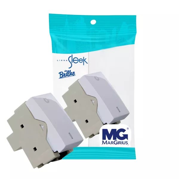 Módulo Interruptor Bipolar Simples Branco Sleek Margirius