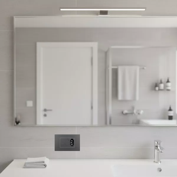 Interruptor Duplo e Tomada 10a Inteligente Zigbee Titânio Aura