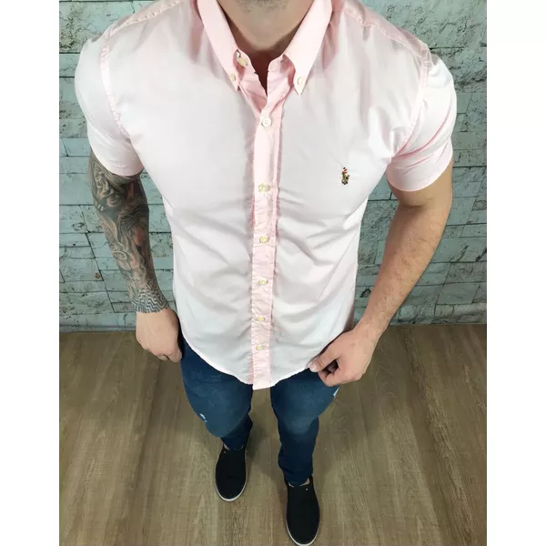 Camisa Manga Curta PRL Rosa⭐