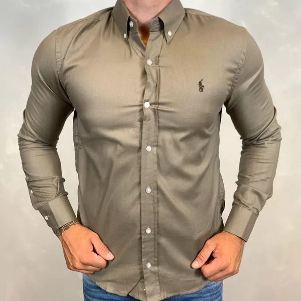 Camisa Manga Longa PRL Marrom ⭐