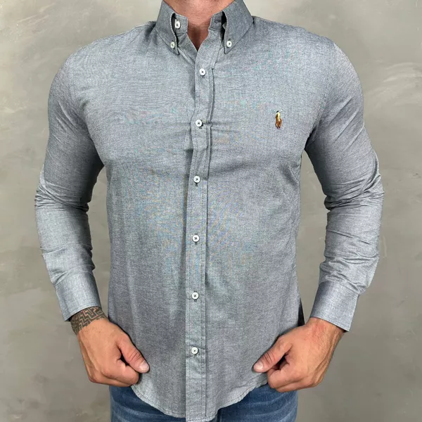 Camisa Manga Longa PRL Cinza⭐