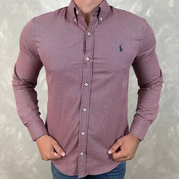 Camisa Manga Longa PRL Xadrez Lilás ⭐