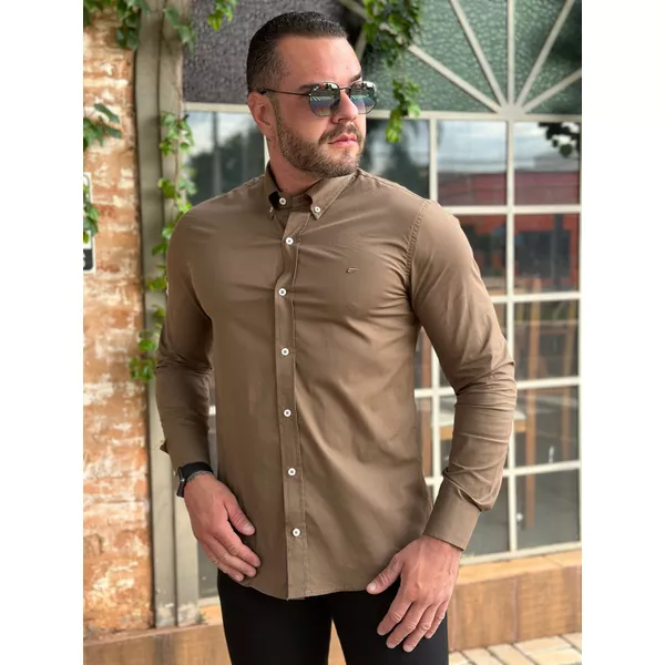 Camisa Manga Longa Ellus Marrom