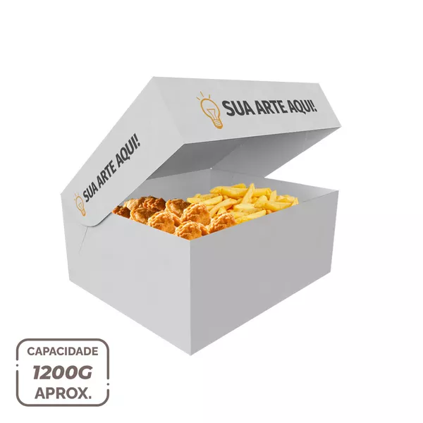 -CAIXA PARA FRITURAS DELIVERY GRANDE PERSONALIZADA - 5000 UNIDADES
