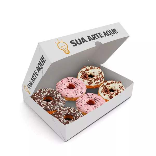 CAIXA DONUTS 6 UND EXTRA PERSONALIZADA - 50 UNIDADES