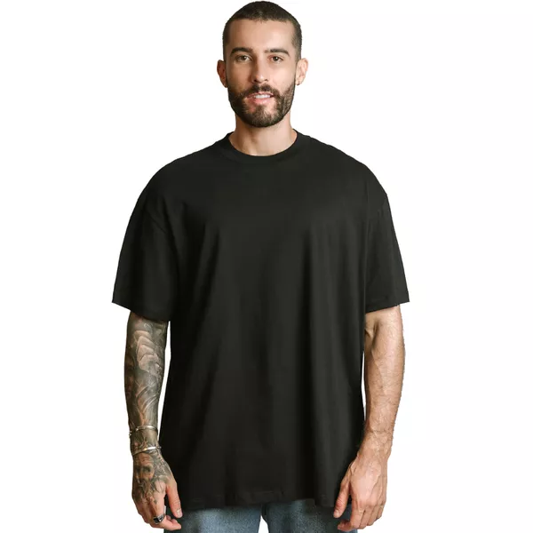 Camiseta Oversized 100% Algodão - Preto 