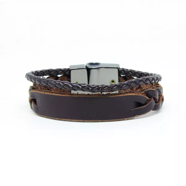 Pulseira Em Couro - Café Double