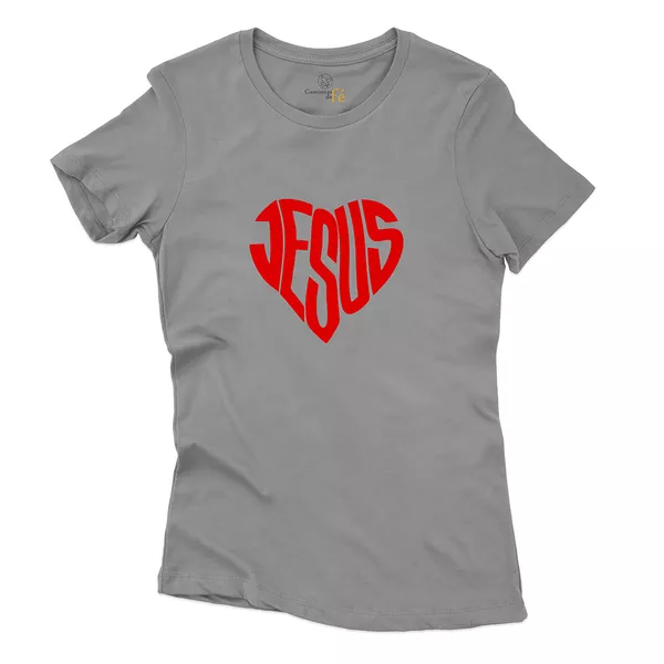 Baby Look Cinza Frases Jesus.