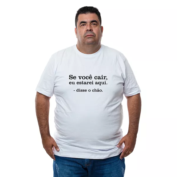 Camiseta Plus Size Se Você Cair Eu Estarei Aqui