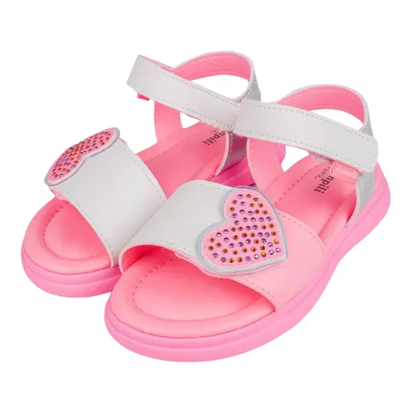 SANDÁLIA PAMPILI INFANTIL LILI BRANCO/ROSA NEON 722004