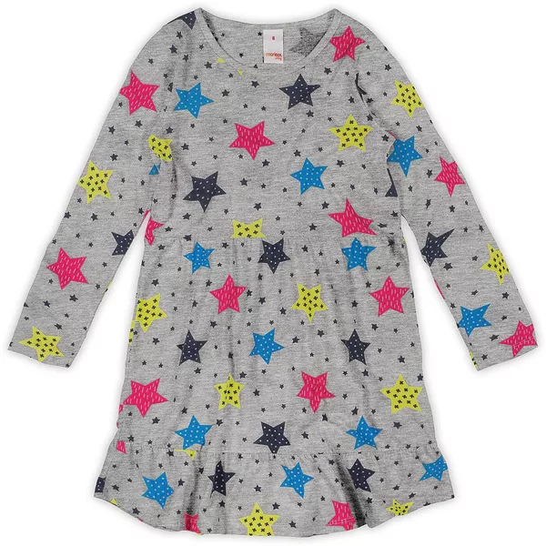7818 VESTIDO INFANTIL ESTRELA MALHA FRIA MARISOL TAMANHO 10 AO 16 Cinza