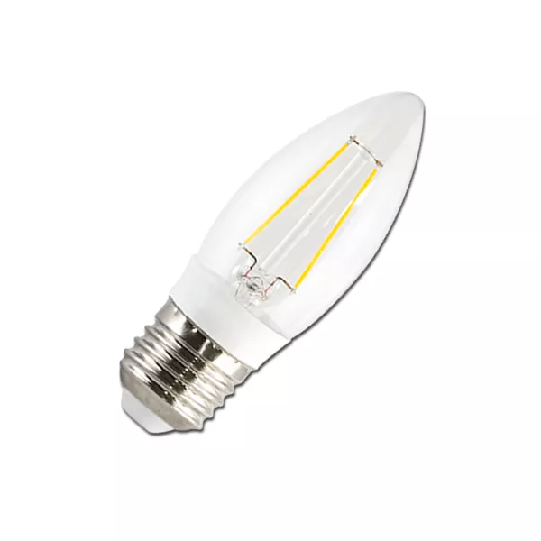 LAMPADA VELA FILAMENTO CLARA E-27 3W (Luz Branca Morna) | Casa Anzai