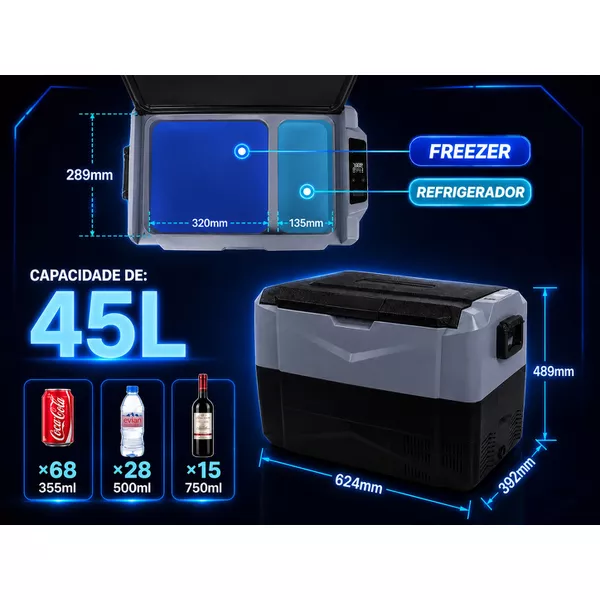 Geladeira Portátil Azul All Wild D45 lts Quadrivolt 110/220 - 12