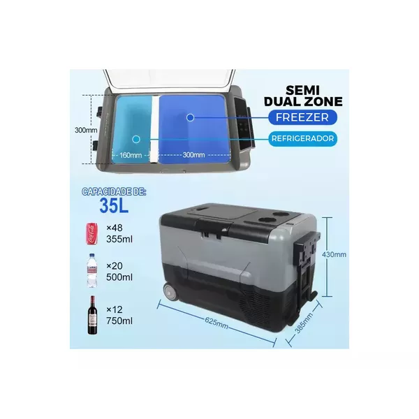 Geladeira Portátil Azul All Wild SLA 35 lts Semi Dual-zone